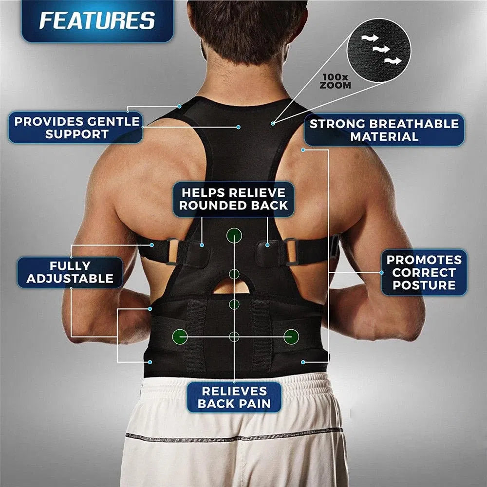 Posture Corrector — Magnetic Back & Shoulder Support Brace