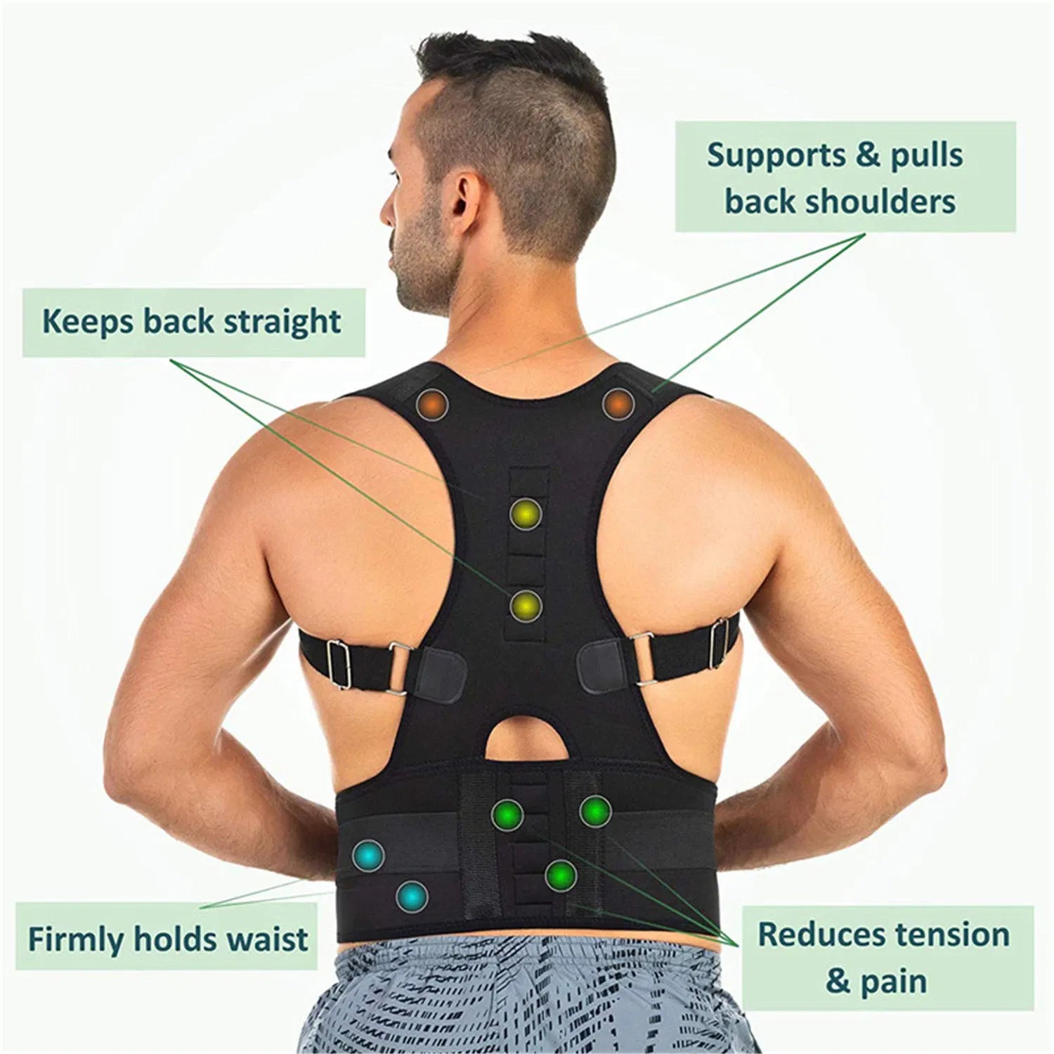 Posture Corrector — Magnetic Back & Shoulder Support Brace