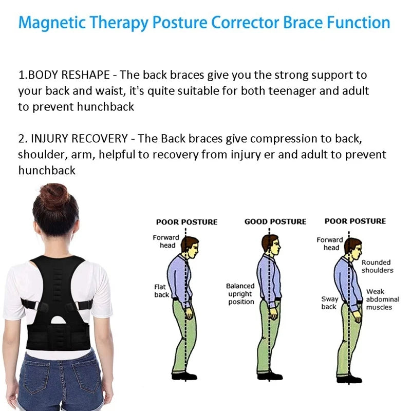 Posture Corrector — Magnetic Back & Shoulder Support Brace